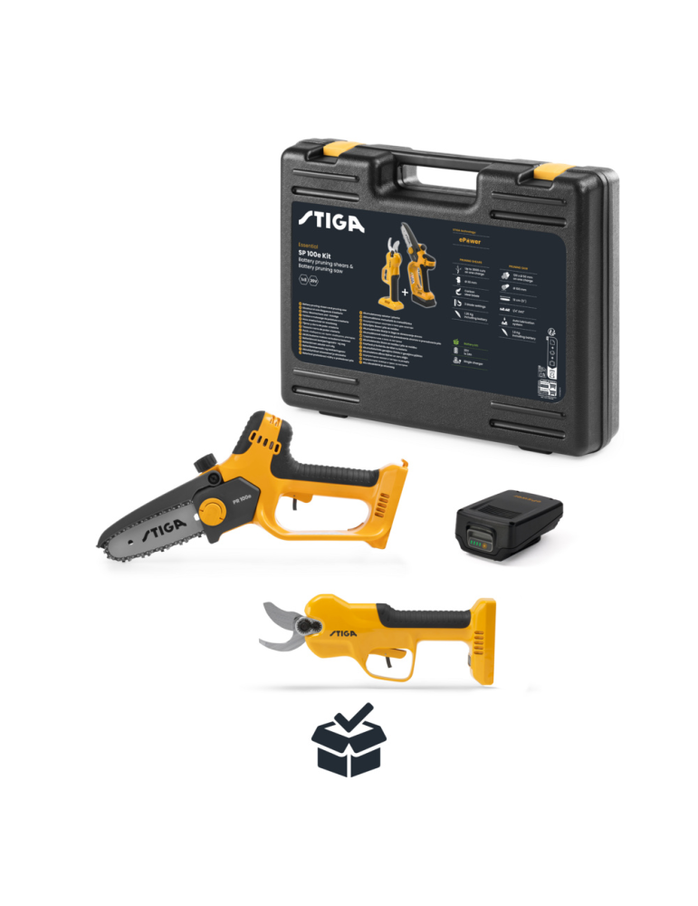Sécateur + tronçonneuse batterie Stiga SP 100E - BEAUCAMP MOTOCULTURE